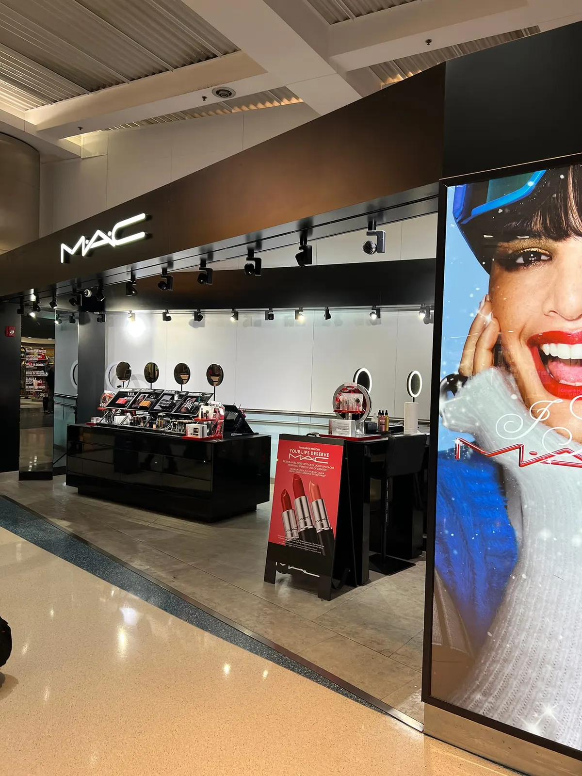 Interior remodel of the MAC Cosmetics store at BWI Airport