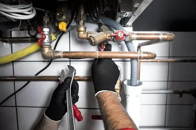 Plumbing installation on a Maryland job site