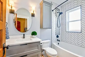 Tile installation in a Pasadena, Maryland space